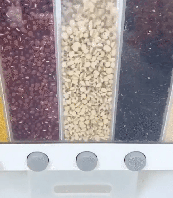 Hanif Traders™ Rice Grain Beans Dispenser 6 Girds Pest-Proof Rack Sealed Food Storage Box for Kitchen and Home Kitchen Dispenser