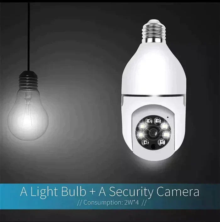 Hanif Traders™ Wireless Bulb Security Camera 360°Rotational View