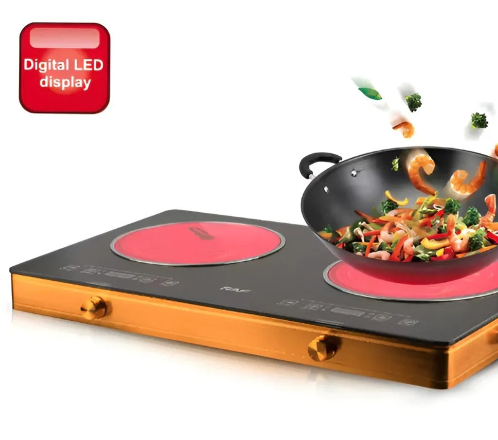 RAF Electric & solar Infrared Cooker R.8808 Double Burner 7000 Watts