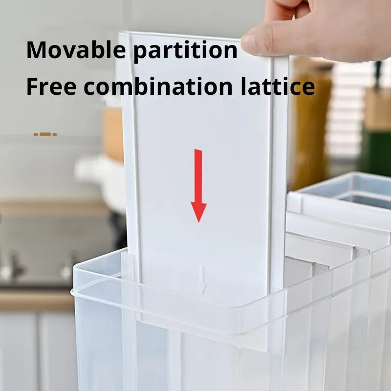 Hanif Traders™ Rice Grain Beans Dispenser 6 Girds Pest-Proof Rack Sealed Food Storage Box for Kitchen and Home Kitchen Dispenser