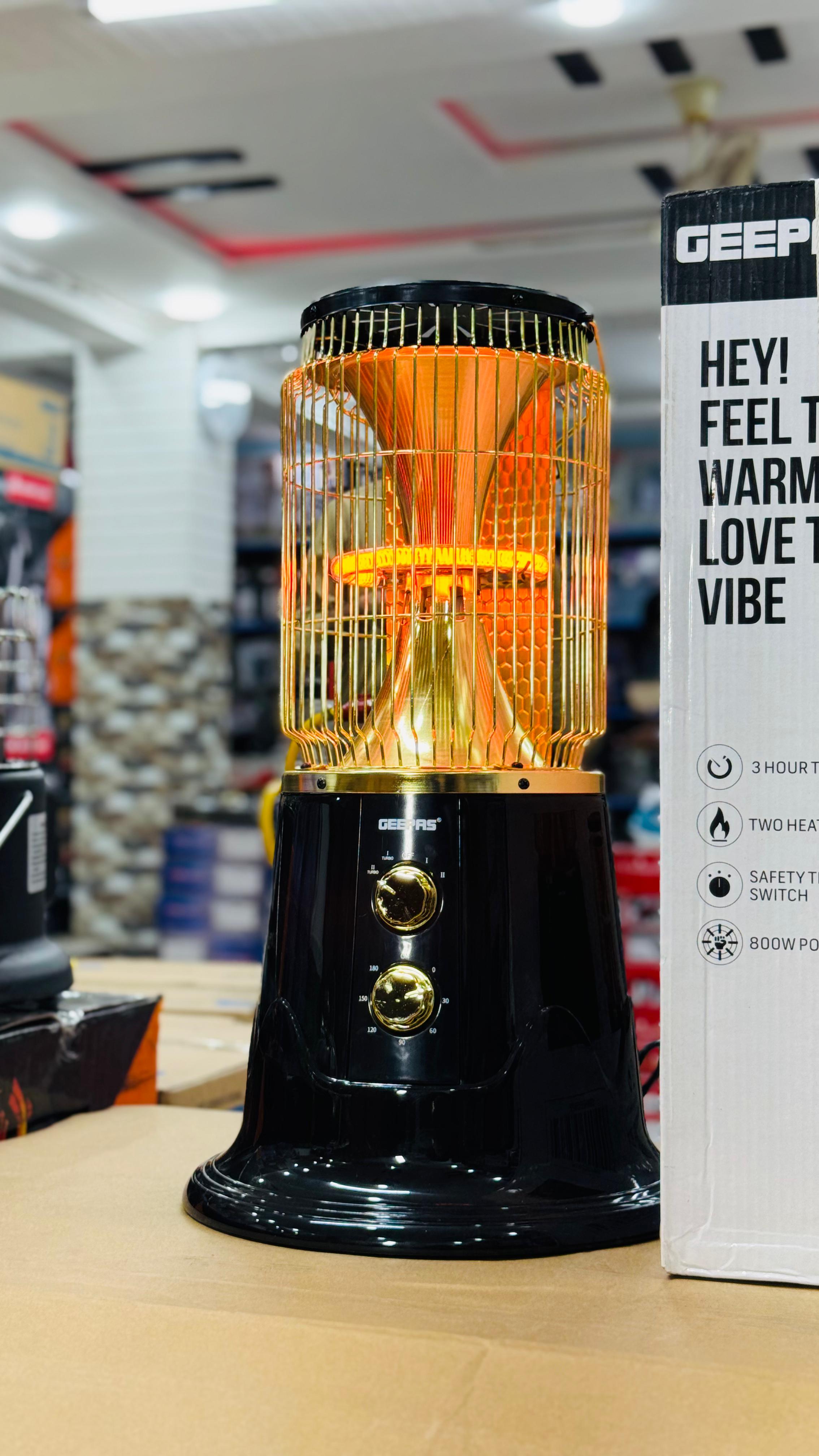 GEEPAS Corban fiber turbo heater Just 800 watt Electricity consumption