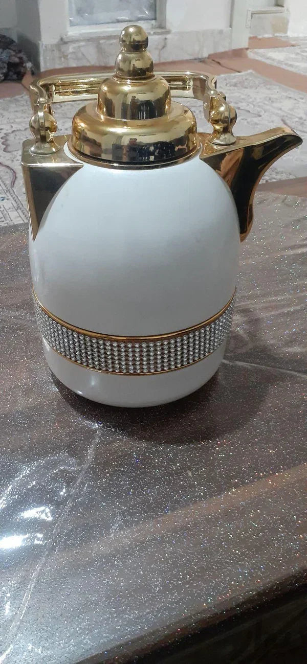 Arabian Insulation Pot Thermos Thermos Glass Bile Kettle Water Bottle (Color: White)